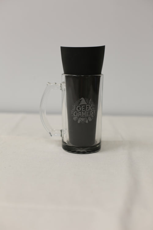 16oz Custom Engraved Beer Glass With Handle