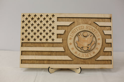 16x10 Wood Layered Army Plaque