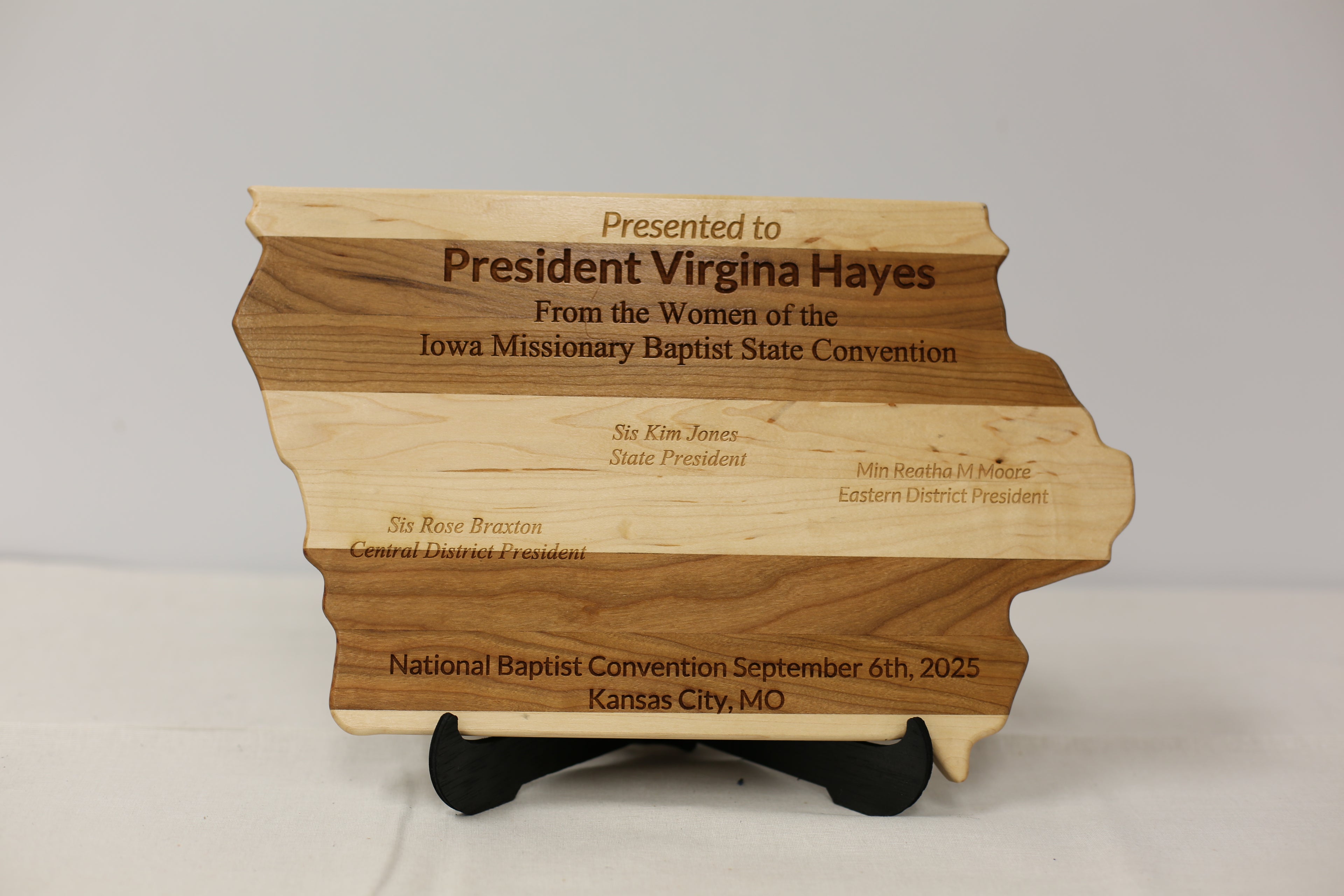 Custom Engraved Iowa State Plaque