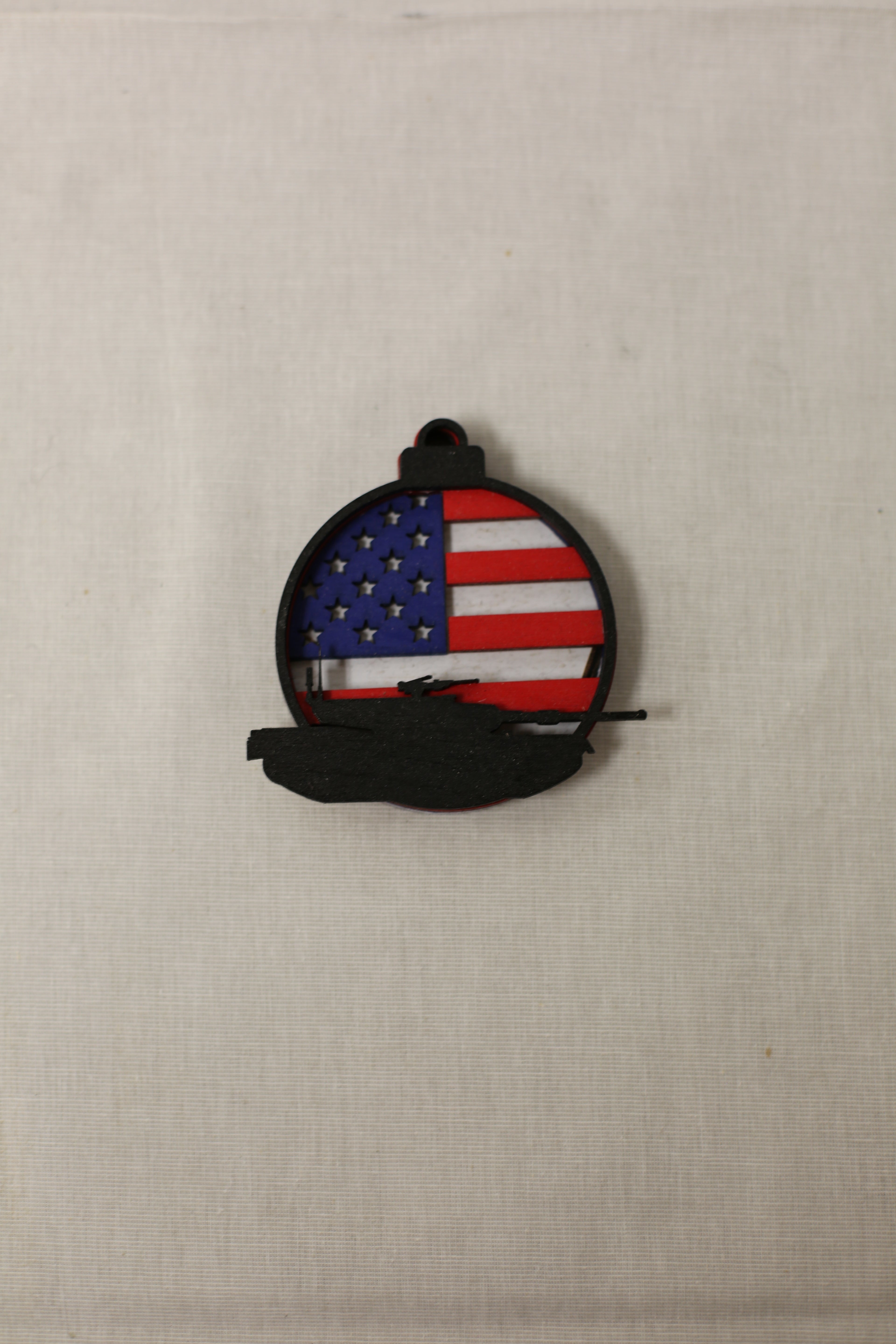Wood Fallen Veteran Ornament