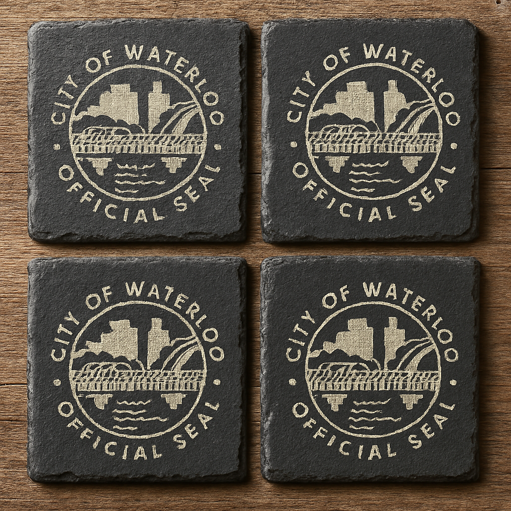 Slate coasters set of 4 Waterloo